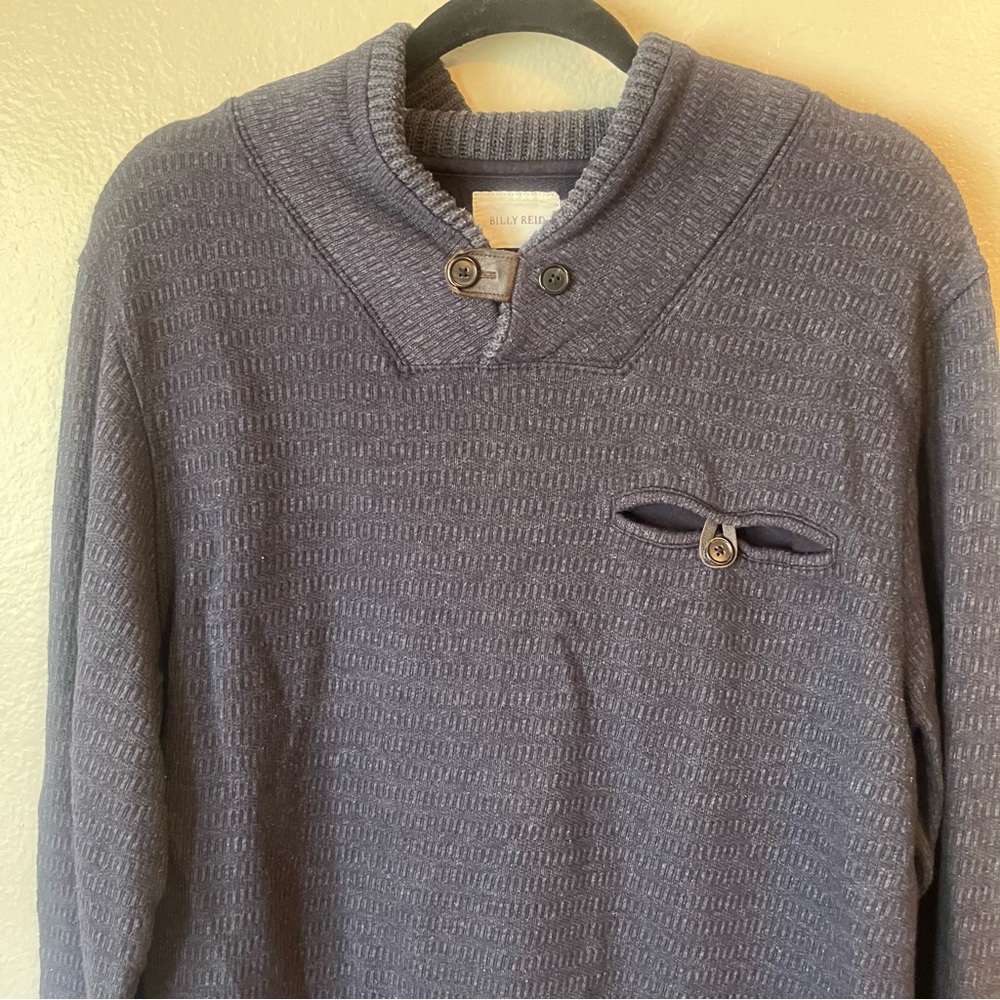 Billy Reid Men’s Pullover Sweater Cowl size L navy - Picture 3 of 5